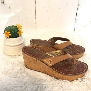 ❤️sold❤️Sam Edelman Tan Wedge Sandals